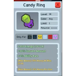 Candy ring bee swarm simulator/ BSS
