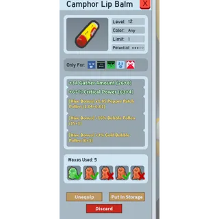 Camphor Lipbalm 16% bubble 3% gold