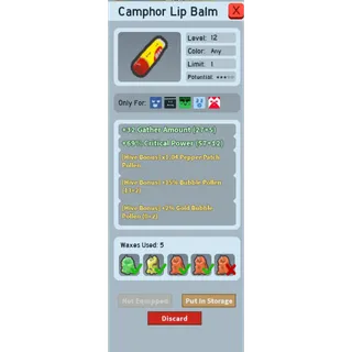 Camphor lipbalm 15 + 2 gold bubble