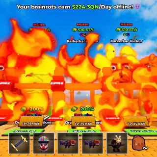 10T/S Bundle 5pcs Max OG Brainrot | Kick a Lucky Block |