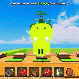 49.8T/S Radioactive Strawberry Elephant | Max Brainrot | Kick a Lucky Block |