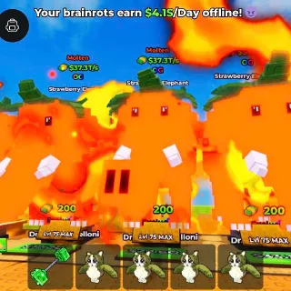 Bundle 5pcs | Molten Elephant | Kick a Lucky Block | All Maxed