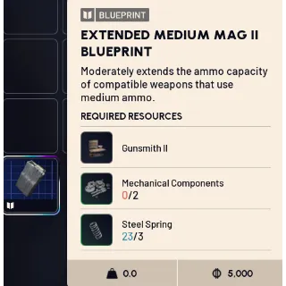 Extended Medium Mag II Blueprint- Arc Raiders