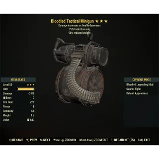 Bloodied Minigun LVL50 No Barrel B2590