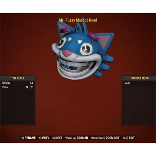 Clean Mr. Fuzzy Mascot Suit and Head