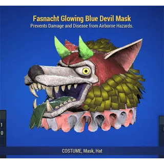 Fasnacht Glowing Blue Devil Mask