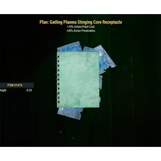 Gatling Plasma Stinging Core Receptacle Plan