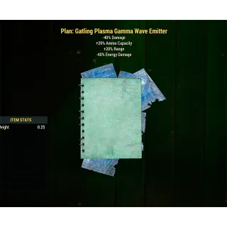 Gatling Plasma Gamma Wave Emitter Plan