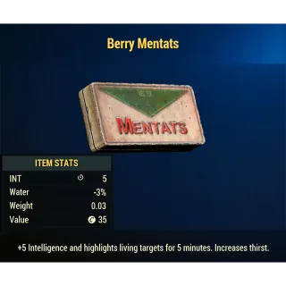 Berry Mentats (+5 Int) x1000 pcs.Set
