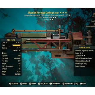 Bloodied Gatling Laser B25agi