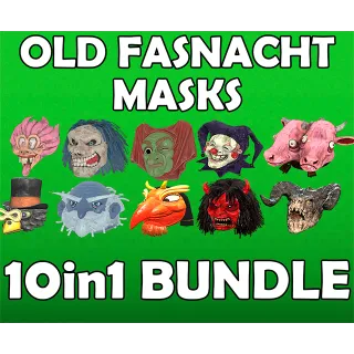 Old Rare Fasnacht Masks 10in1 Bundle