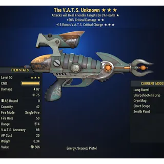 VATS Unknown Medic's alien blaster
