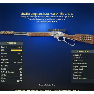 Bloodied Explosive Fast Reload Lever