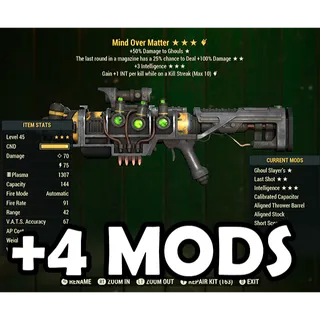 Mind Over Matter Plasma Rifle + 4 Legendary Mods Of Your Choice