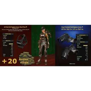 Jet Pack Civil Engineer Armor + 20 Legendary Mods Of Your Choice
