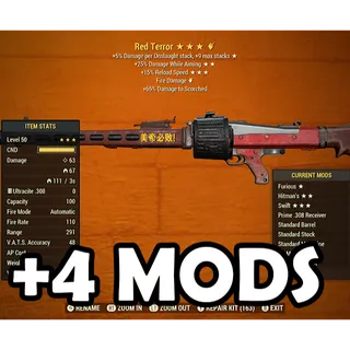 Red Terror + 4 Legendary Mods Of Your Choice