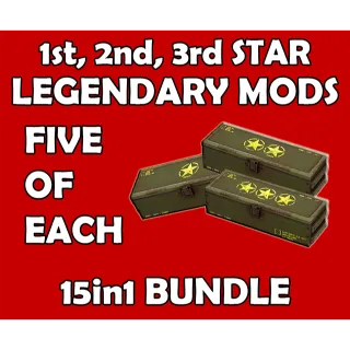 x5 1, 2, 3 Star Armor Legendary Mods at Your Choice 15in1 Bundle