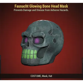 Fasnacht Glowing Bone Head Mask