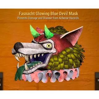 Fasnacht Glowing Blue Devil Mask