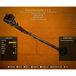 Bloodied Bone Hammer B40ss+3s