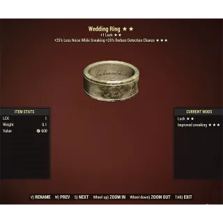 Wedding Ring (+1 Luck/Sneak)