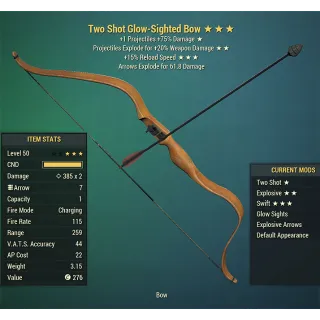 Two Shot Explosive Bow (+15% Reload)