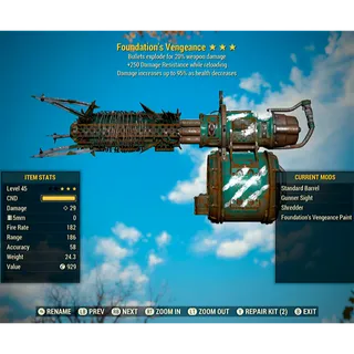 Foundation's Vengeance Bloodied Explosive Minigun BE250dr