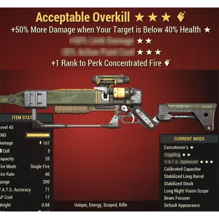 Acceptable Overkill Laser rifle