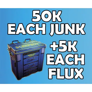 50k of each junk +5k of each flux