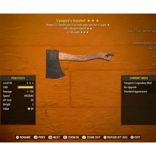 Vampire's Hatchet V40ss+3S