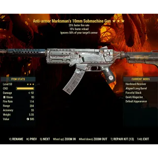 Anti-armor 10mm Submachine Gun AA2515r