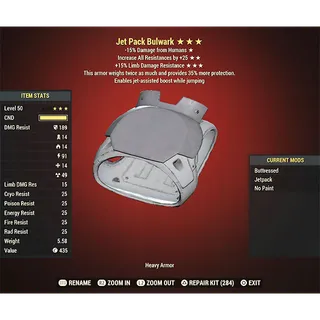 Bulwark Jet pack SS Armor