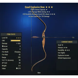 Quad Durable Bow /+25% Aiming Damage