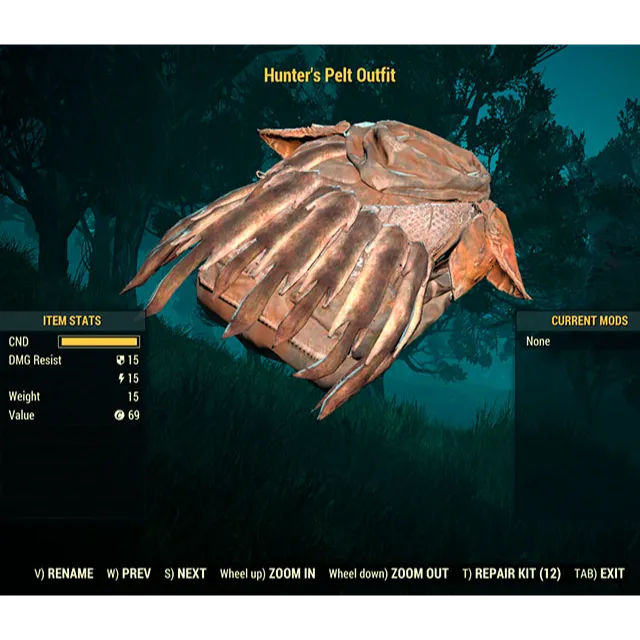Hunter's Pelt Outfit & Hood Fallout 76 Game Items Gameflip