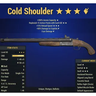 Cold Shoulder Shotgun Quad/Cryo Dmg