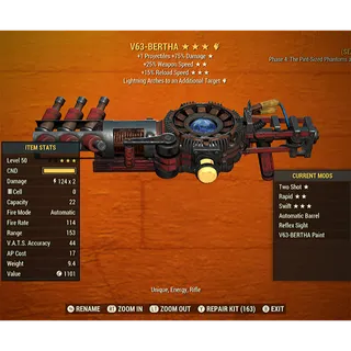 V63-BERTHA Two Shot Tesla Rifle
