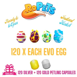 Ropets Evo Egg Mega Deal x 120 Each 