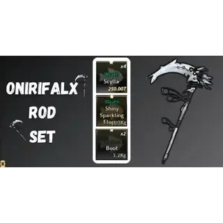 ONIRIFALX ROD SET (WRATH SCYLLA, CHARRED BOOTS, SHINY SPARKLING WRATH FLOPPY / SSW FLOPPY) - FISCH
