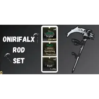 ONIRIFALX ROD SET (WRATH SCYLLA, CHARRED BOOTS, SHINY SPARKLING WRATH FLOPPY / SSW FLOPPY) - FISCH