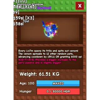 NIGHTMARE RAINBOW DILOPHOSAURUS 61.51KG