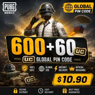 Pubg Mobile 600+Free 60 UC-Global Pin Code