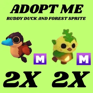 RUDDY DUCK MEGA 2X AND FOREST SPRITE MEGA 2X - ADOPT ME 