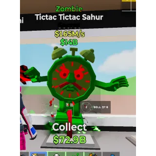 ⏱️ *RARE* 165M/s 🧟ZOMBIE🧟 Tictac Tictac Sahur⏱️ 🔥 Steal The Brainrot Fortnite