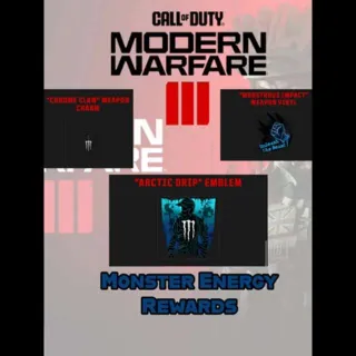 Call of Duty - Modern Warfare III - Monster Energy Charm + Emblem + Calling Card Bundle