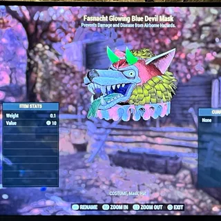 Glowing Blue Devil Mask