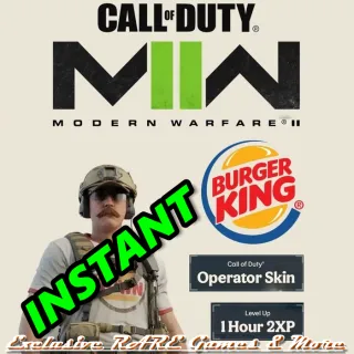 Call of Duty: Modern Warfare II - 1 Hour 2XP + Burger King Operator Skin