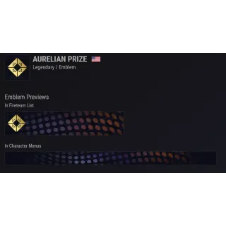 Destiny 2 Emblem: Aurelian Prize