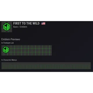 Destiny 2 Emblem: First To The Wild