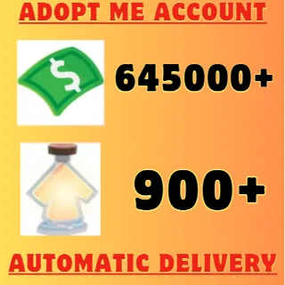 645000 bucks & 900 age up potions