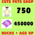450000 Bucks + 750 Age up Potions - Adopt me